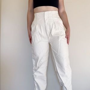 New Free People White Vegan Leather High Waisted Pants